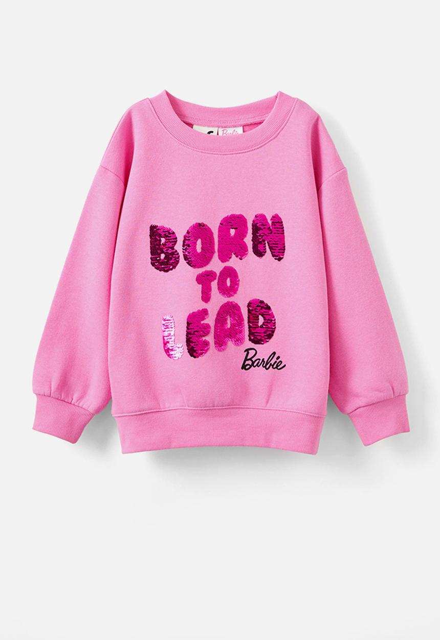 Cotton On - License dusty fleece crew neck - lcn mat barbie/pink gerbera