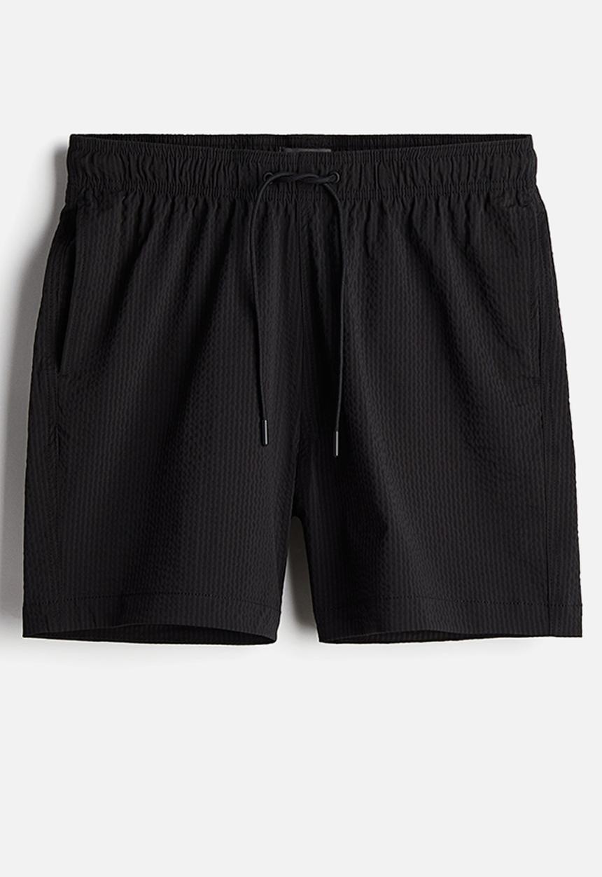 H&M - Seersucker swim shorts - black