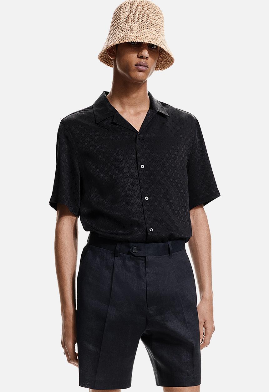H&M - Regular fit resort shirt - black