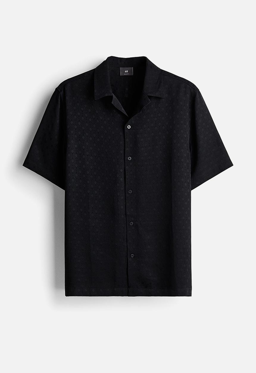 H&M - Regular fit resort shirt - black