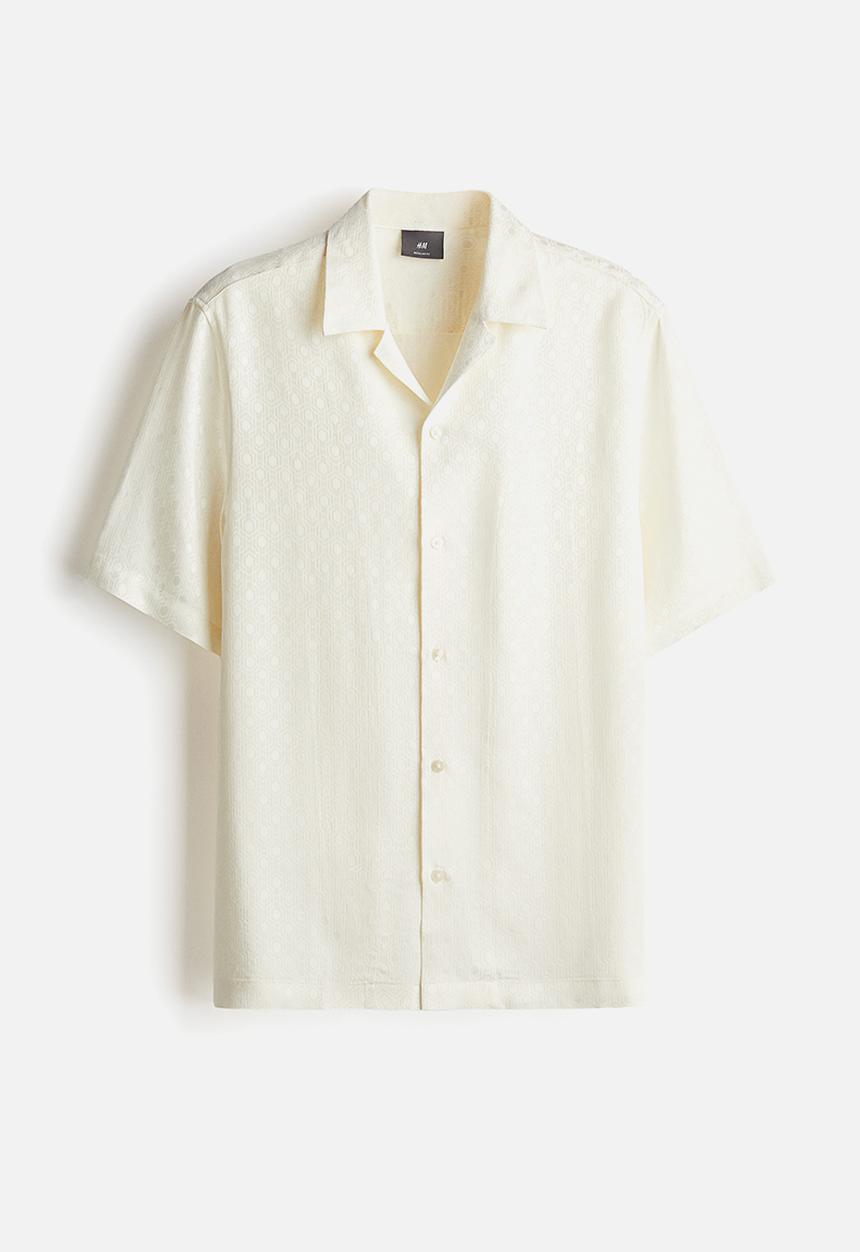 H&M - Regular fit resort shirt - cream 