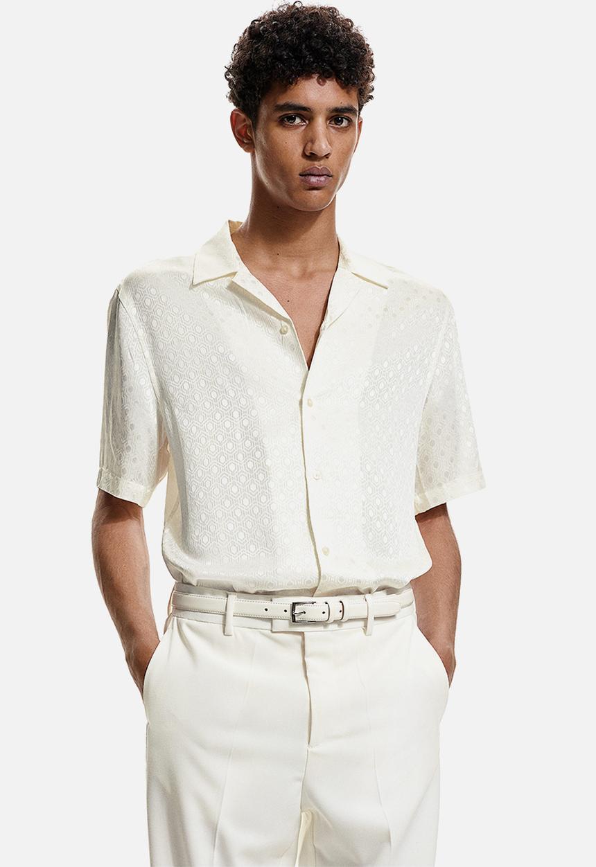 H&M - Regular fit resort shirt - cream 