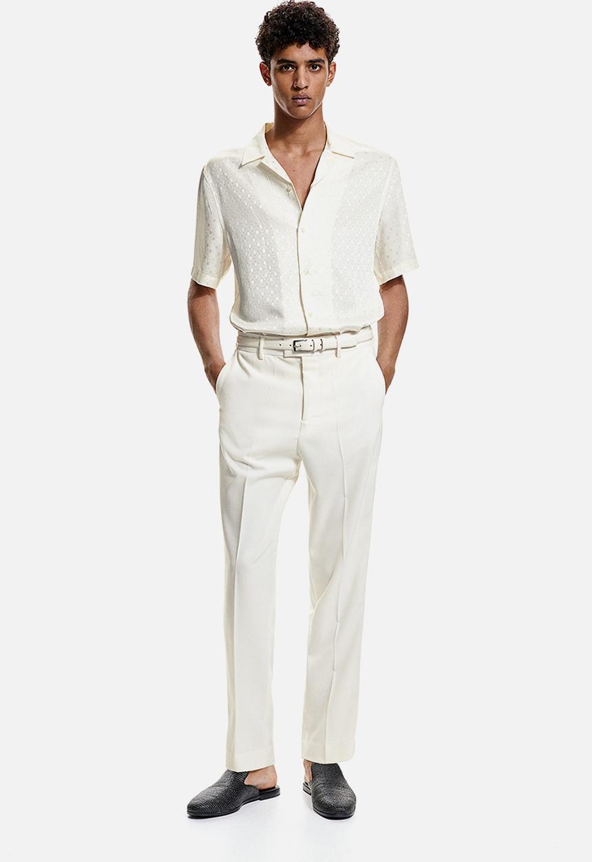 H&M - Regular fit resort shirt - cream 