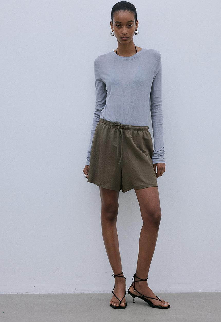 H&M - Pull-on shorts - dark khaki green