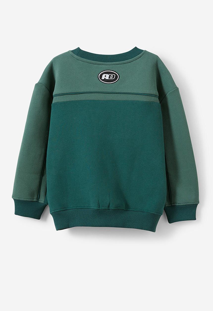 Cotton On - Harley panelled crew - pine tree green/swag green