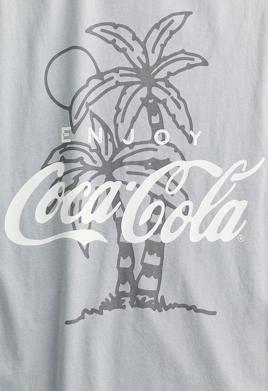 H&M - Oversized printed T-shirt - light grey/coca-cola