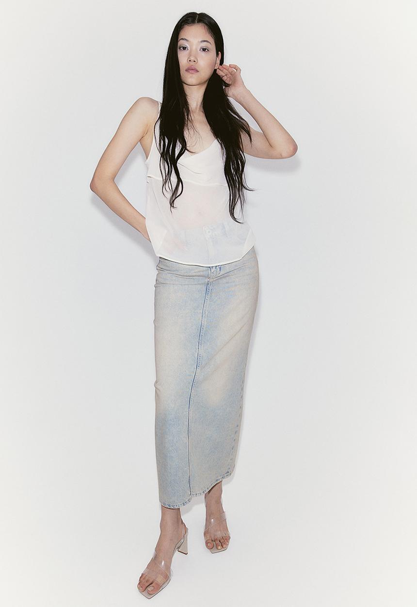 H&M - Denim maxi skirt - pale denim blue