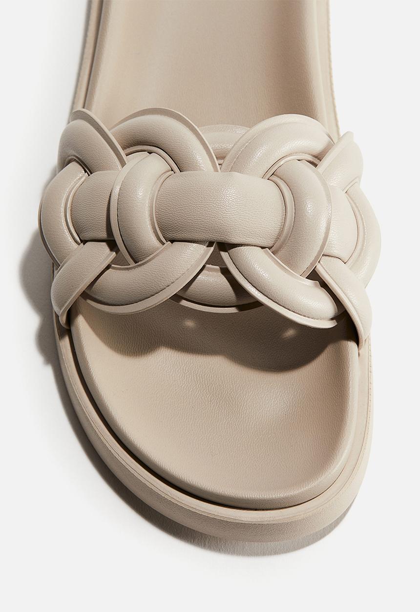 H&M - Intertwined-strap sandals - light greige