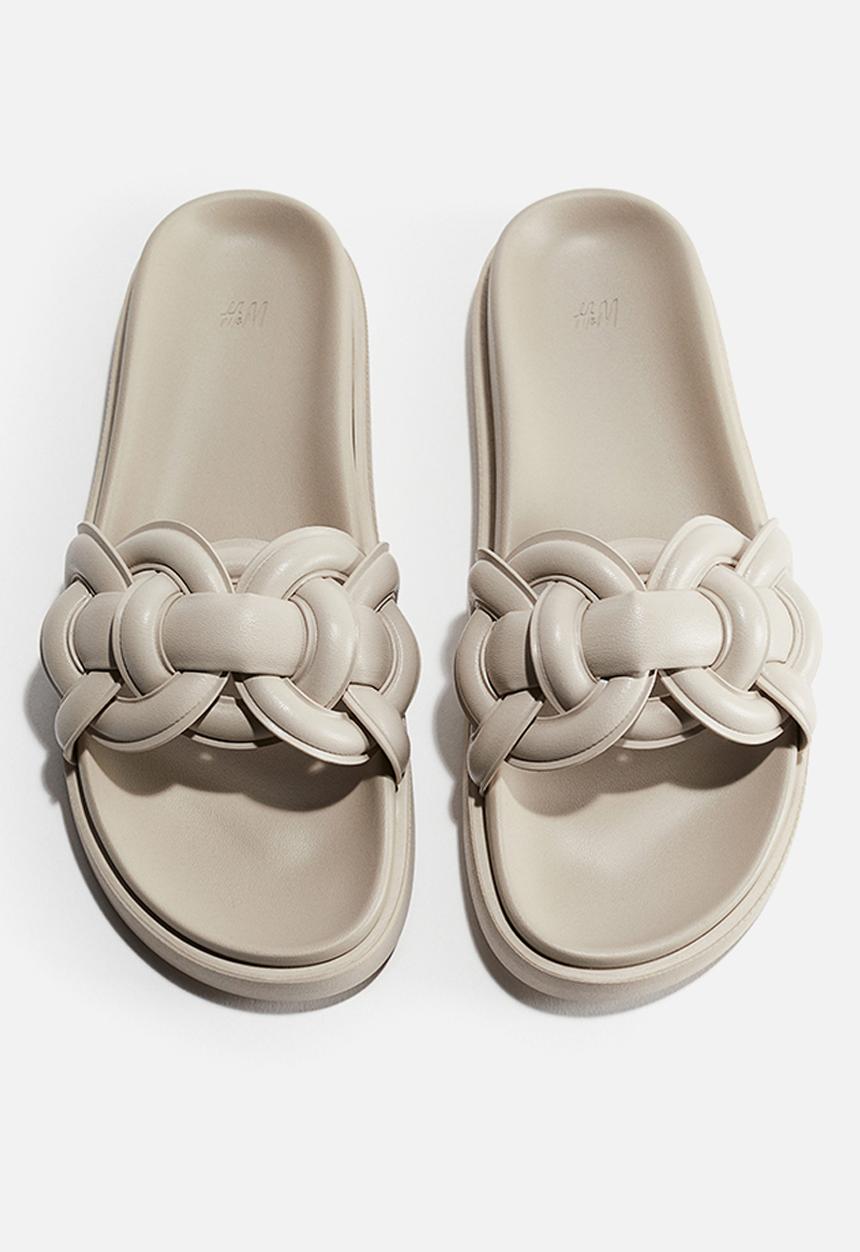 H&M - Intertwined-strap sandals - light greige