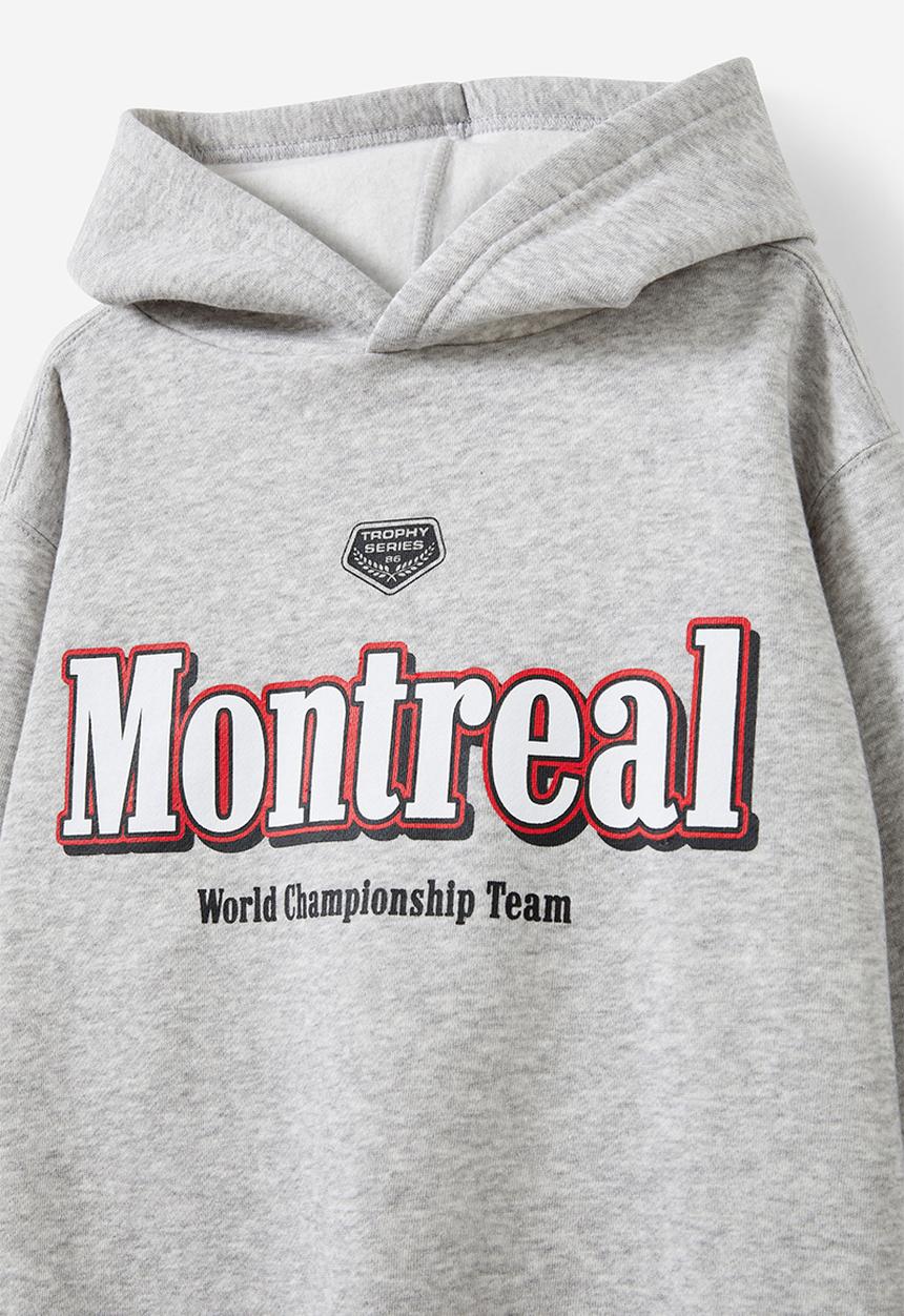 Cotton On - Sammy hoodie - fog grey marle/montreal world champ team