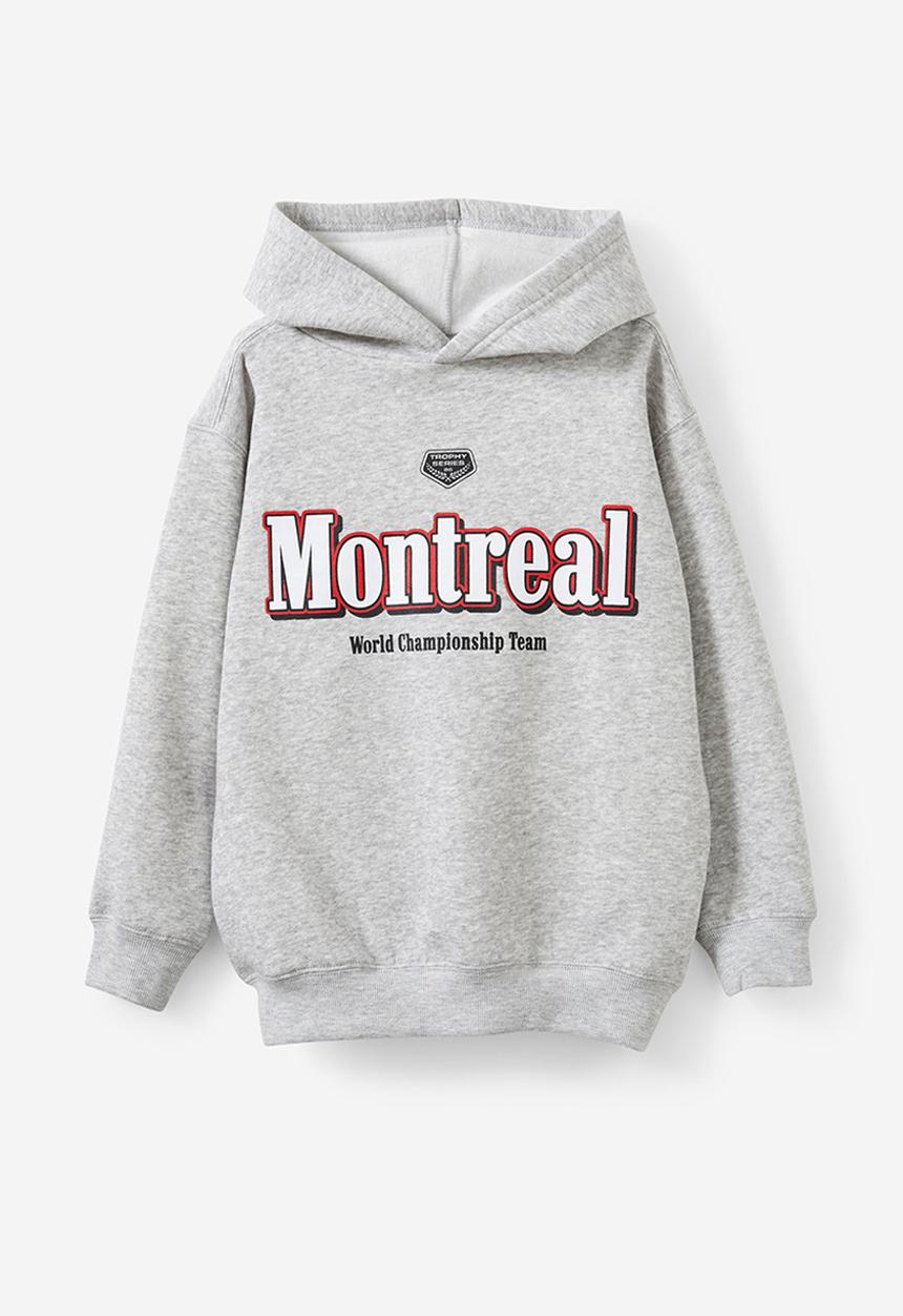 Cotton On - Sammy hoodie - fog grey marle/montreal world champ team