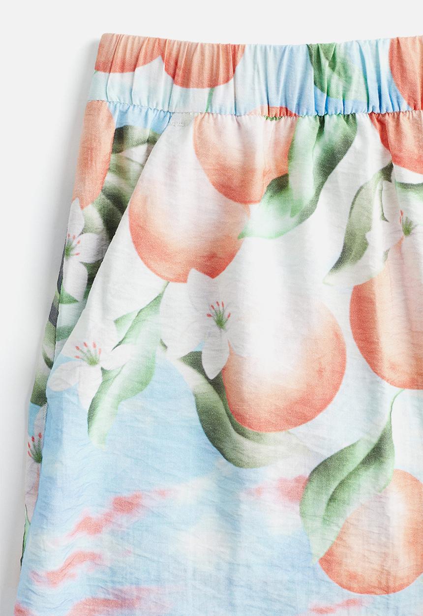 H&M - Patterned pull-on shorts - light blue/oranges
