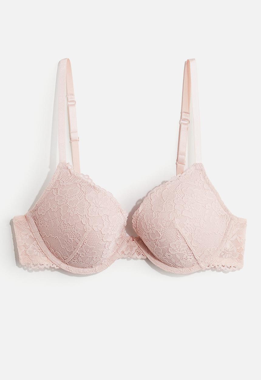 H&M - Lace push-up bra - Pink