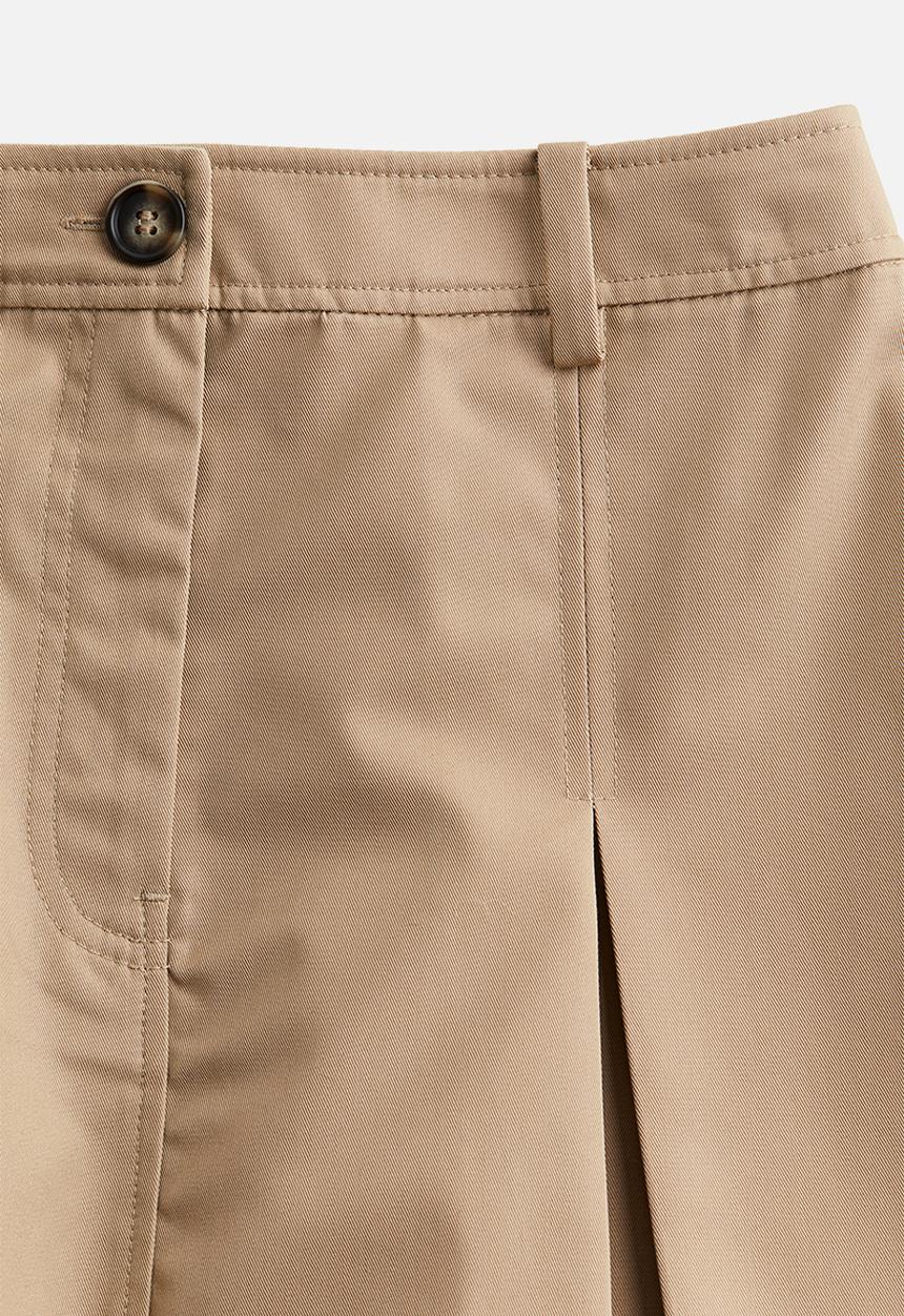 H&M - Pleated twill skirt - Beige