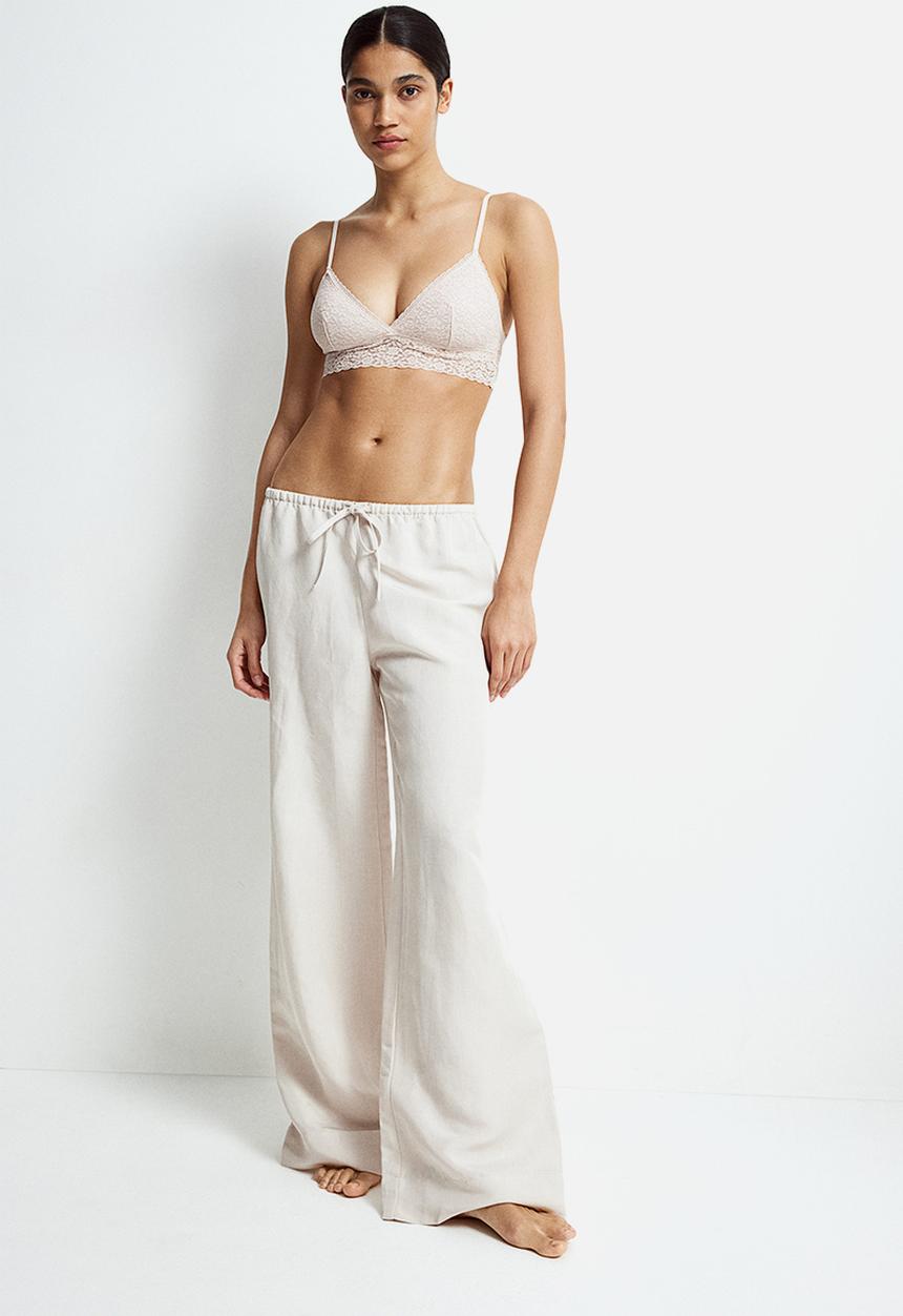 H&M - 2-Pack padded lace bras - Light beige White