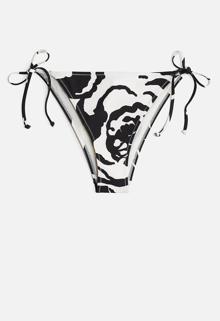 H&M - Tie tanga bikini bottoms - black/white patterned