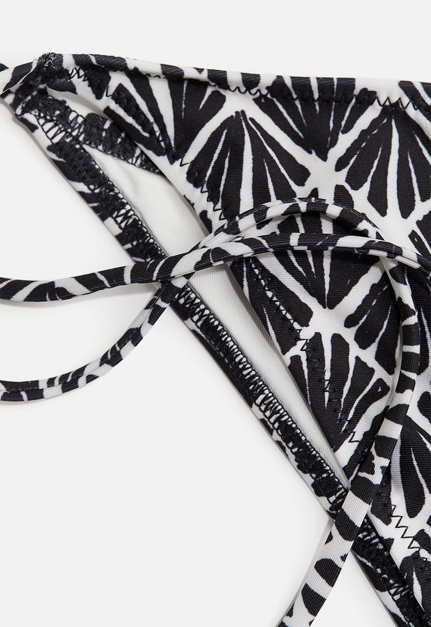 H&M - Tie tanga bikini bottoms - black/patterned 