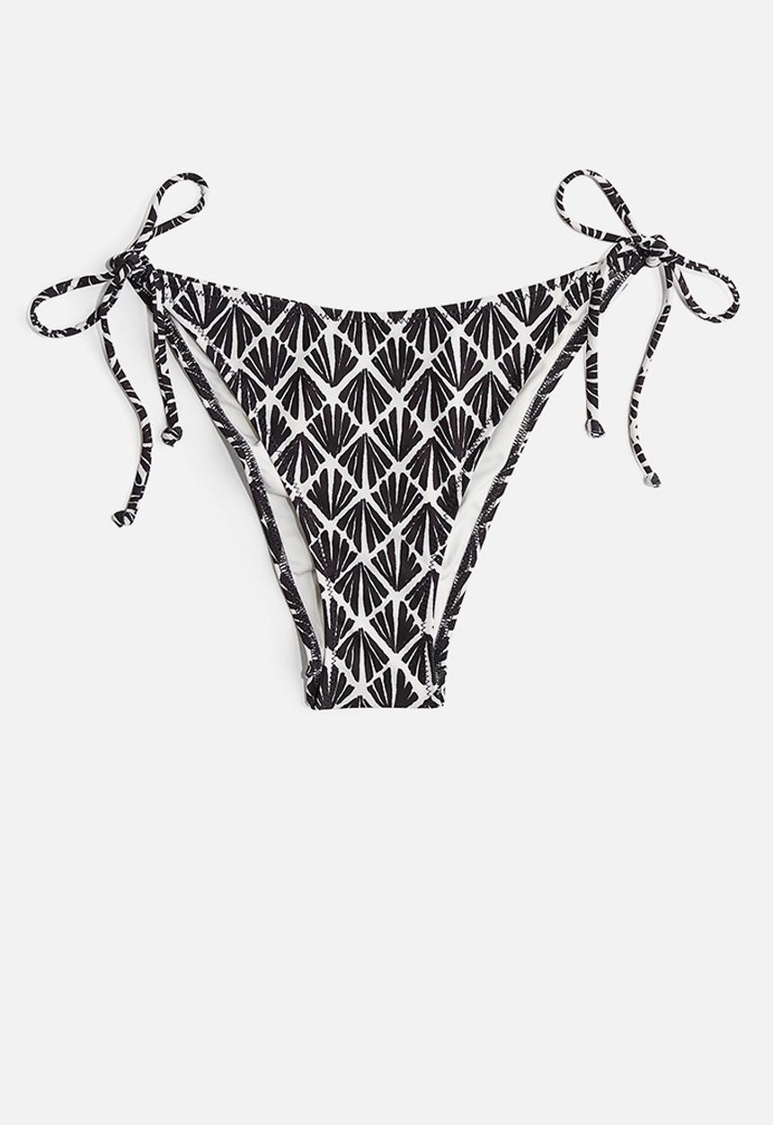 H&M - Tie tanga bikini bottoms - black/patterned 