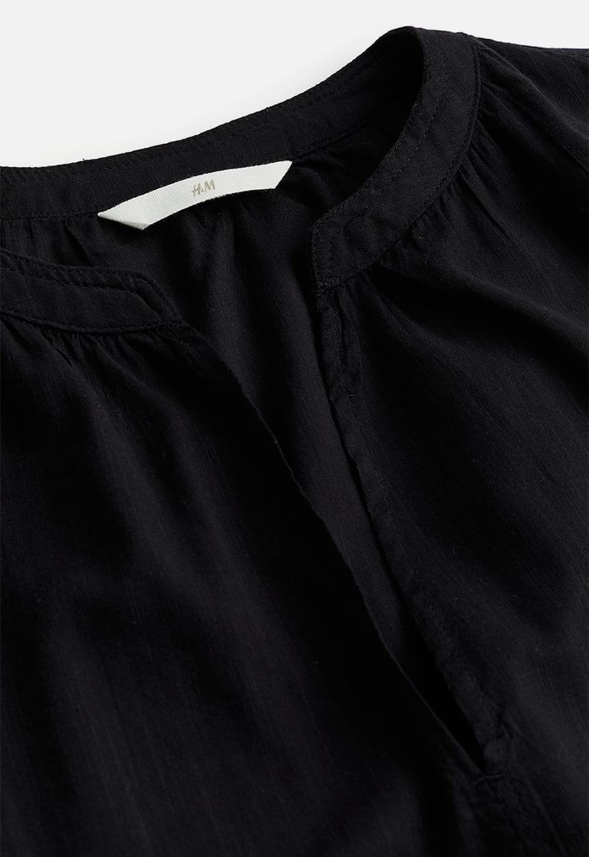 H&M - Cap-sleeved blouse - black