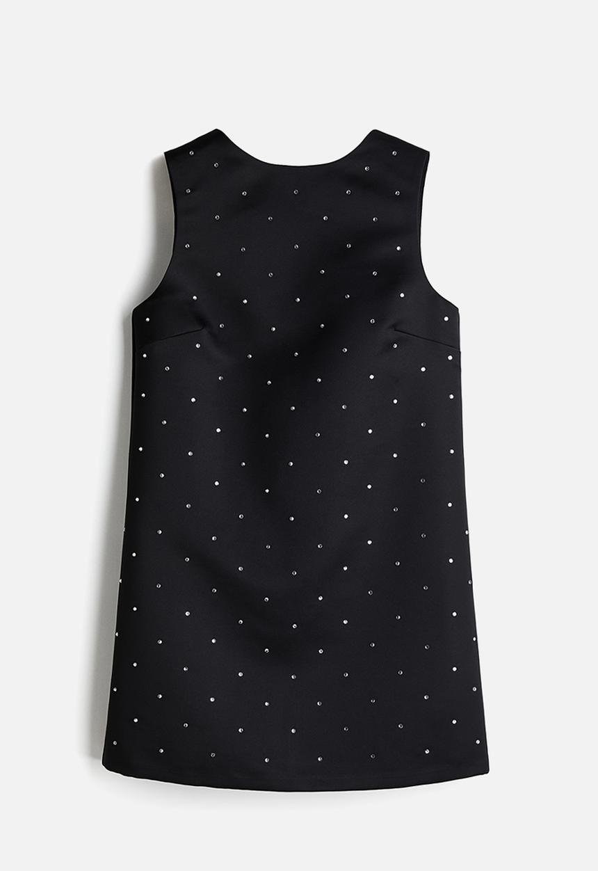H&M - Rhinestone-embellished mini dress - Black