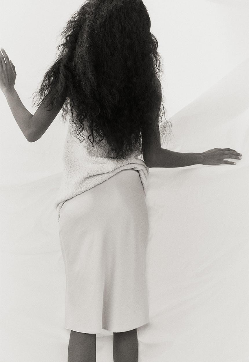 H&M - Knee-length skirt - cream