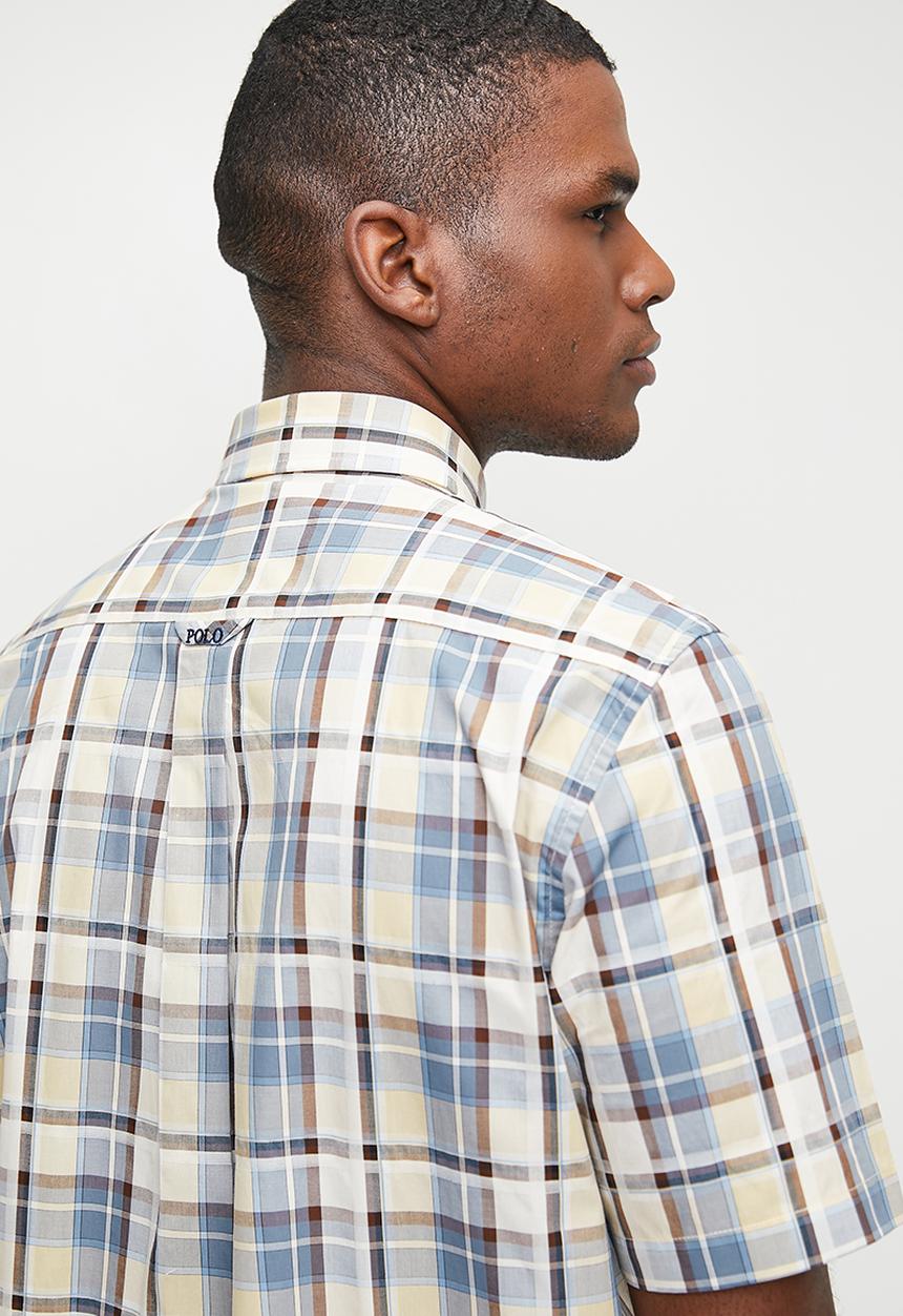 POLO - Terrance Short Sleeve Bold Check Shirt - Stone
