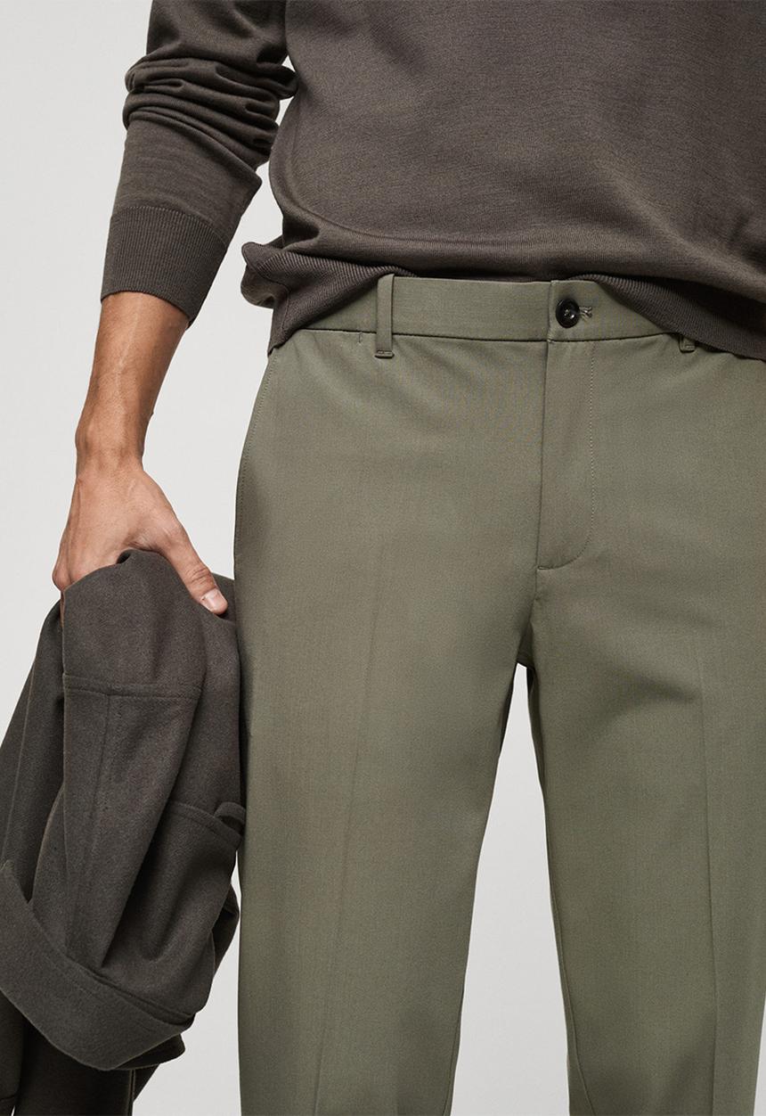 MANGO - Trousers bologna - light pastel green