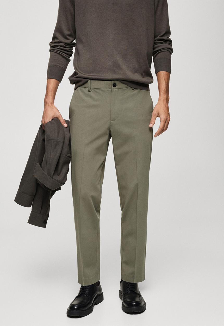 MANGO - Trousers bologna - light pastel green