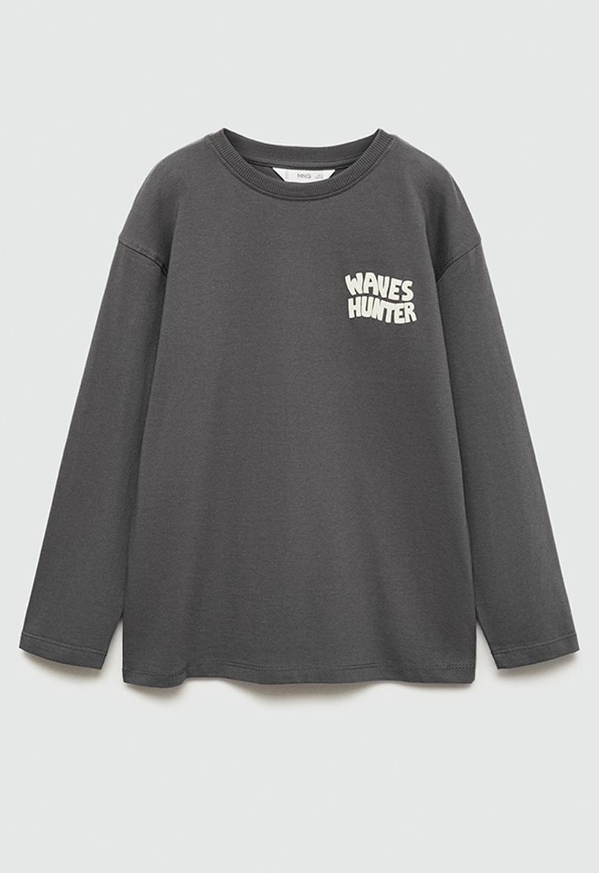 MANGO - T-shirt hunter - charcoal