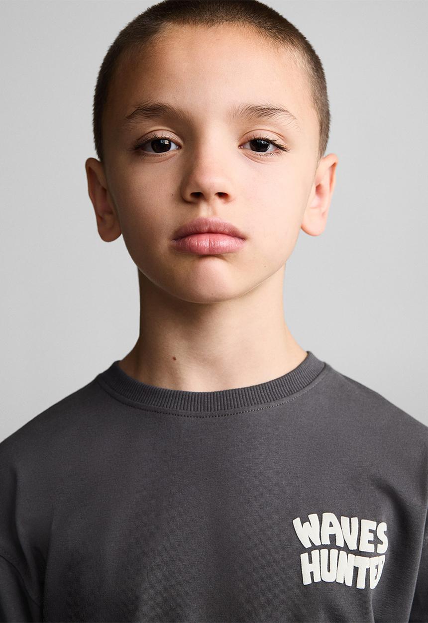 MANGO - T-shirt hunter - charcoal