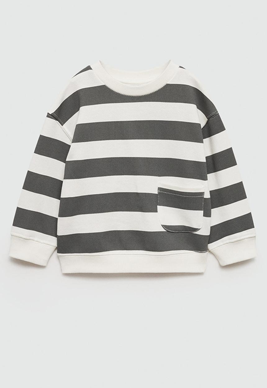 MANGO - Sweatshirt stripeb7 - charcoal