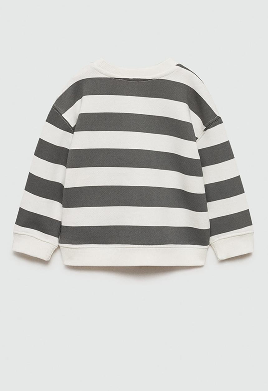 MANGO - Sweatshirt stripeb7 - charcoal