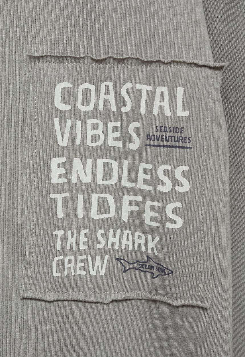 MANGO - T-shirt tiburon - gray