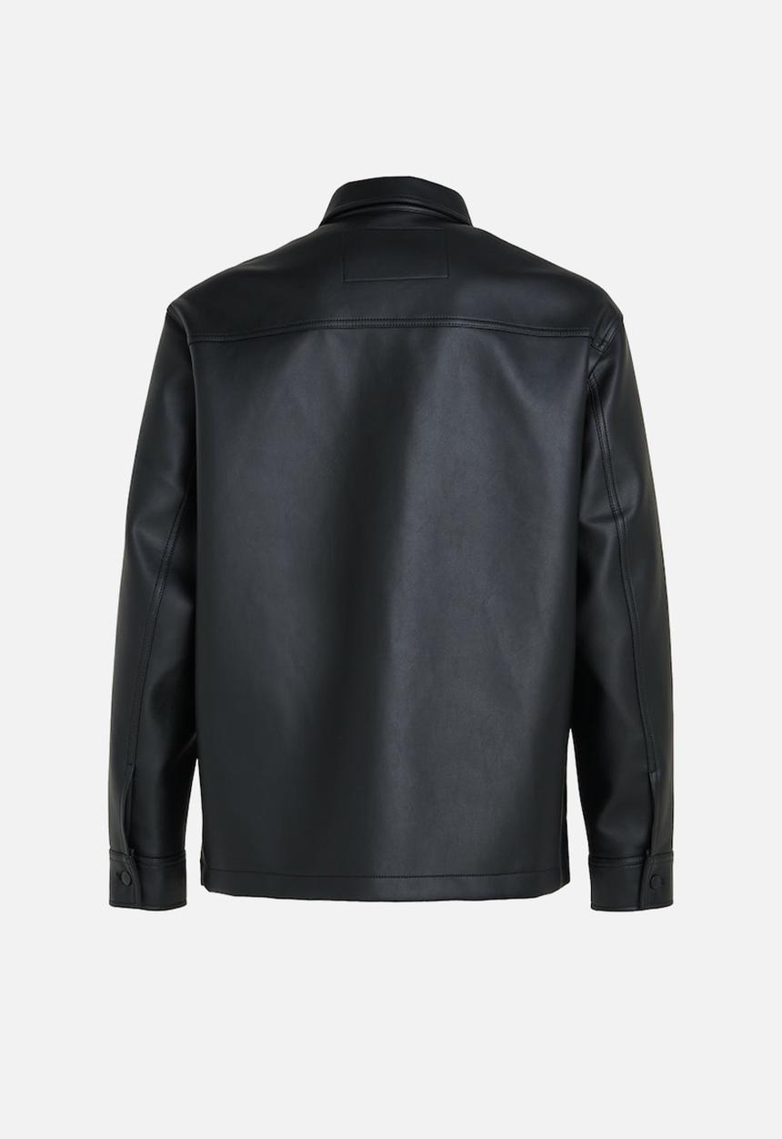 Calvin Klein - Faux leather shacket ck black