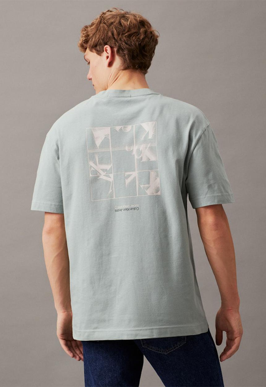 Calvin Klein - Grid Monogram Tee - Slate Gray