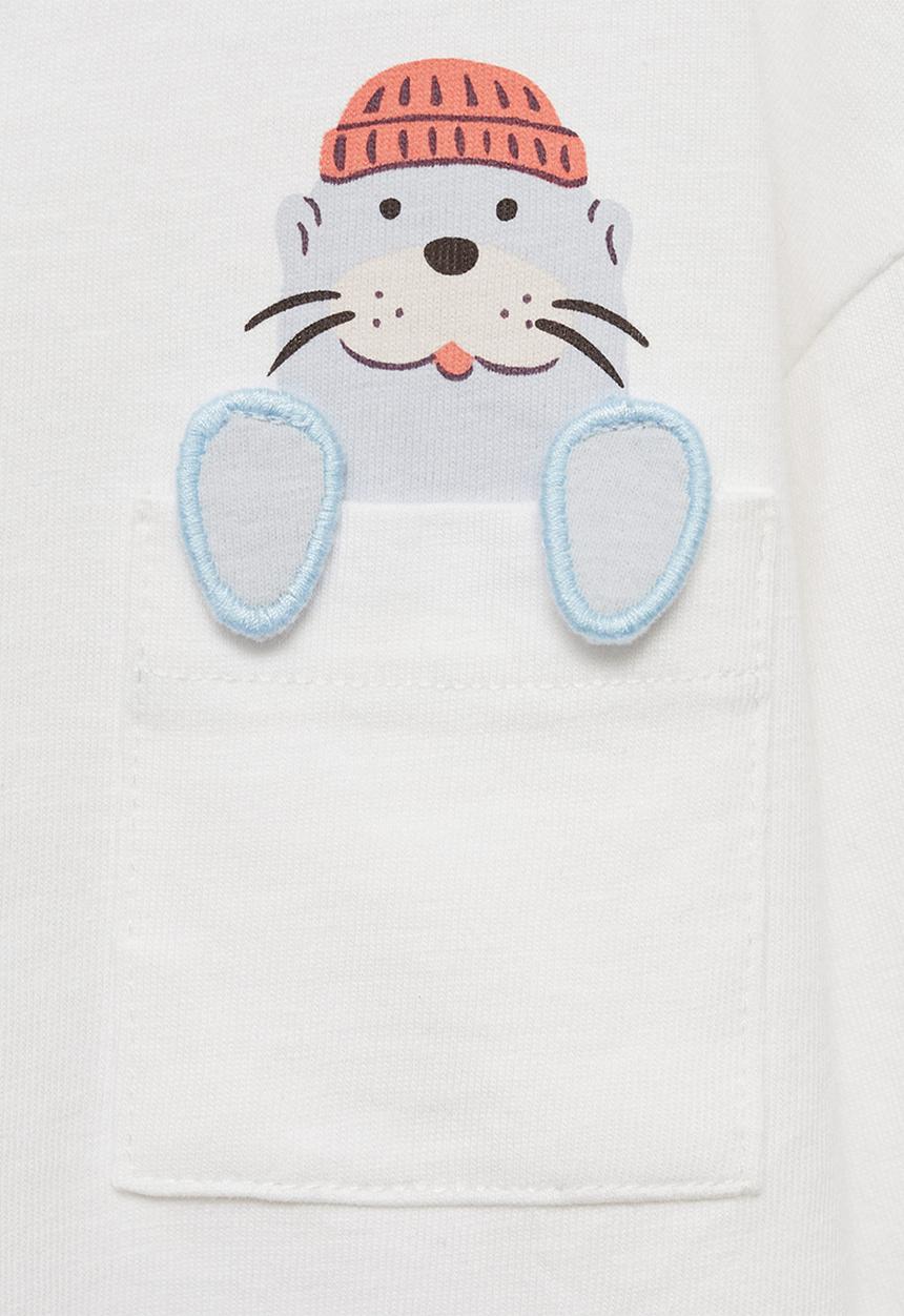 MANGO - T-shirt foca - natural