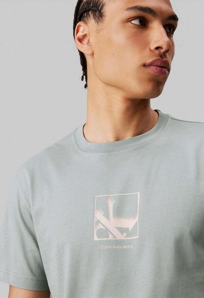 Calvin Klein - Grid box tee - slate grey