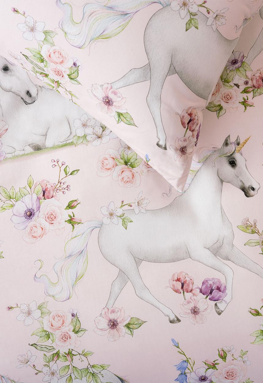Linen House - Unicorn Blossom Duvet Cover Set - Pink