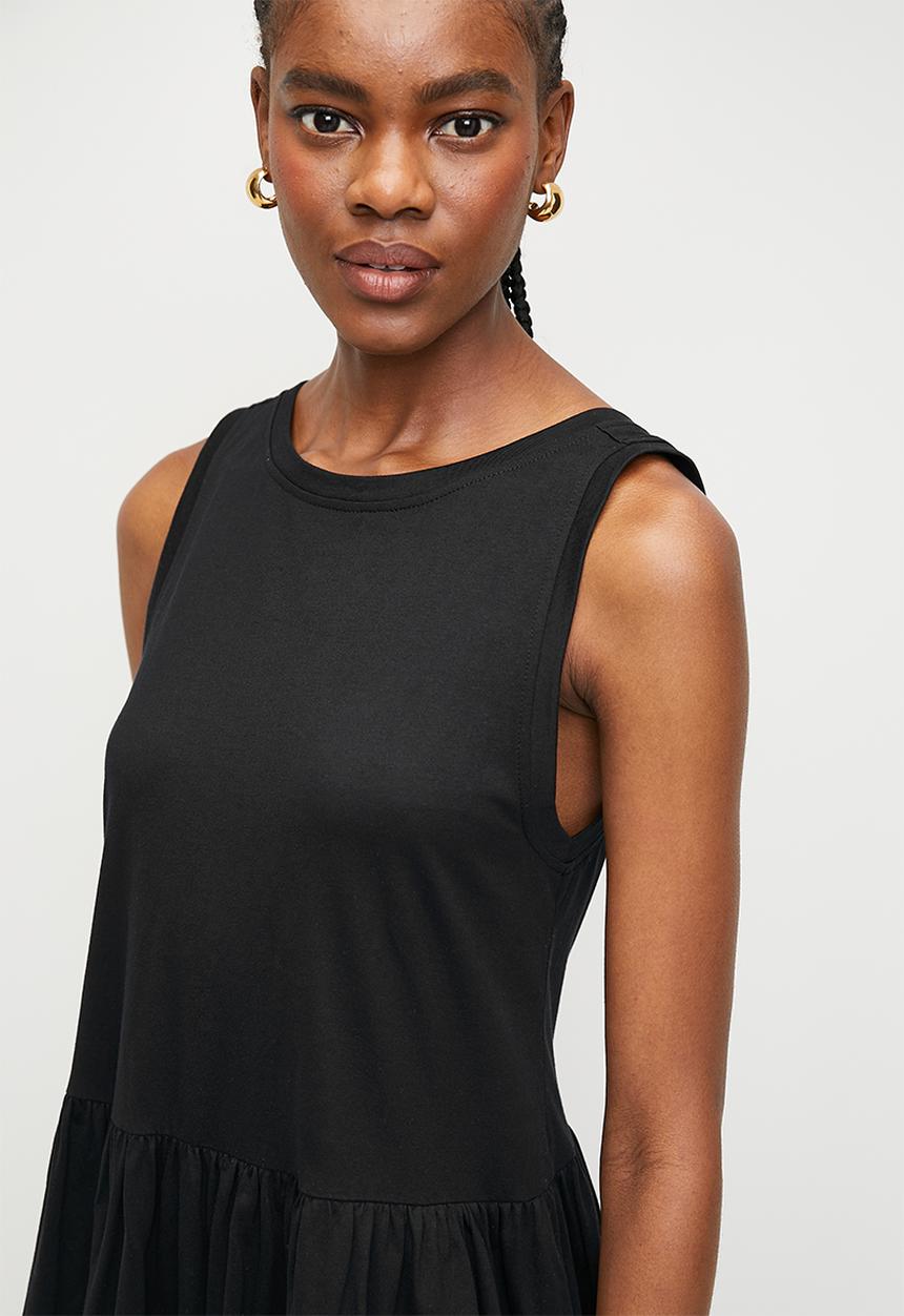 Superbalist - Dropwaist T-shirt Midi Dress - Black