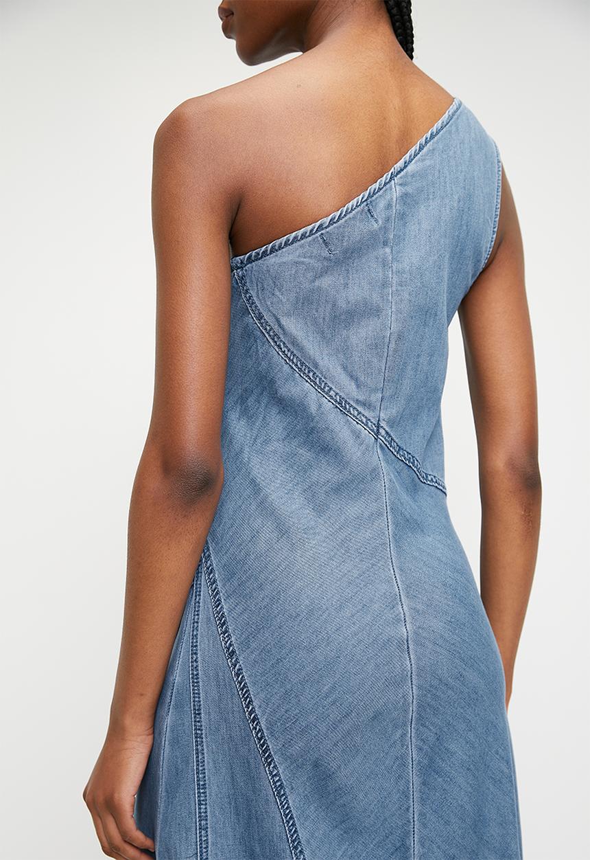 Superbalist - Denim asym midi dress - dark blue