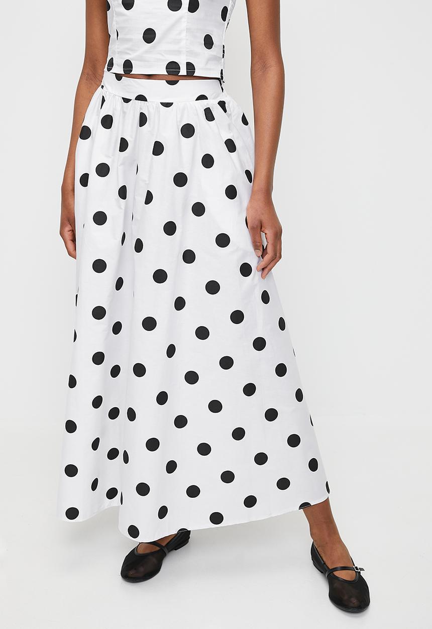 Me&B - Dirdle Skirt With Ric Rac In Spot - Blackspot