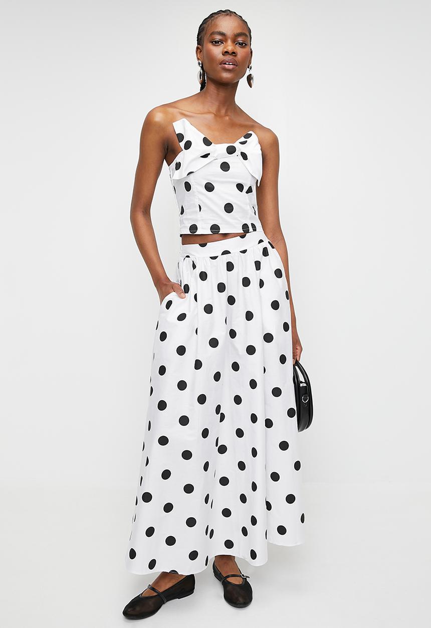 Me&B - Dirdle Skirt With Ric Rac In Spot - Blackspot