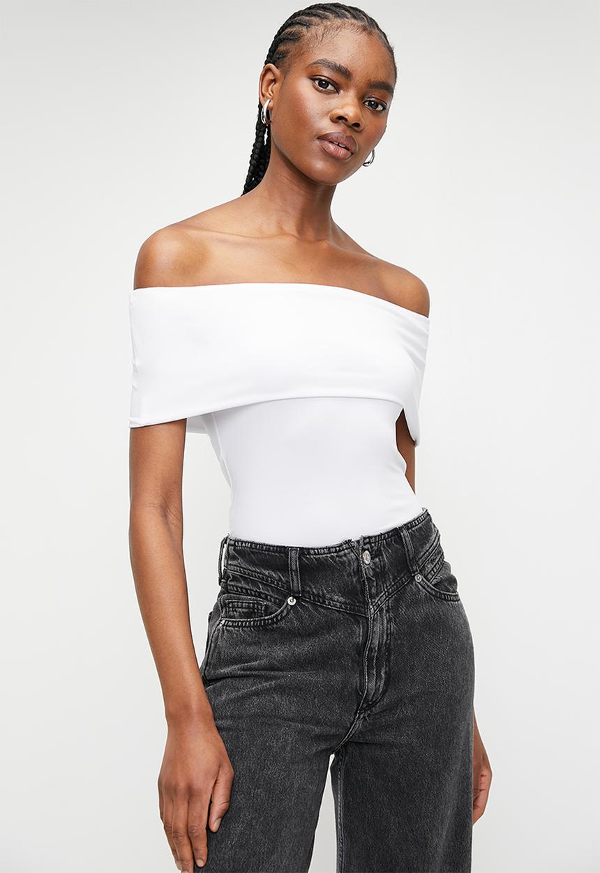 Superbalist - Roll over bardot top - white