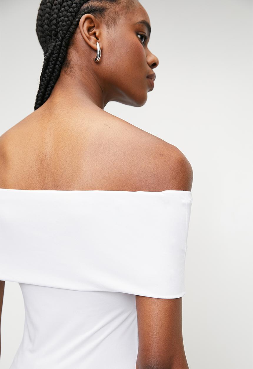 Superbalist - Roll over bardot top - white