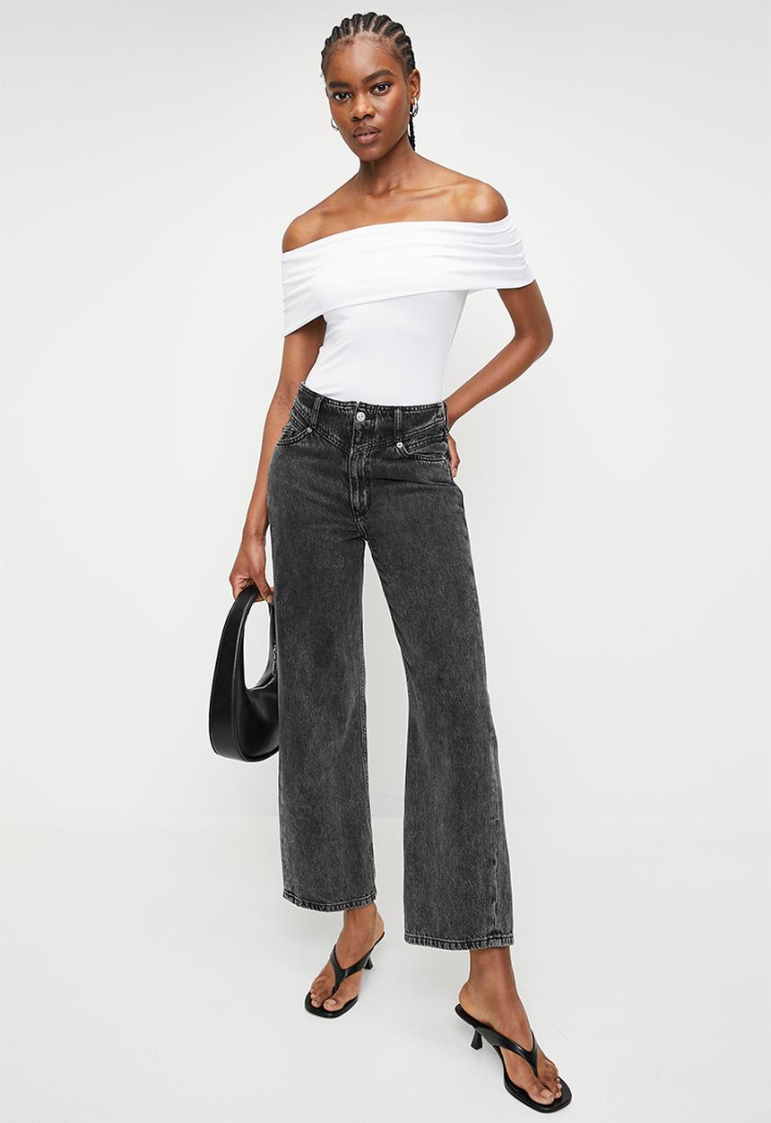 Superbalist - Roll over bardot top - white