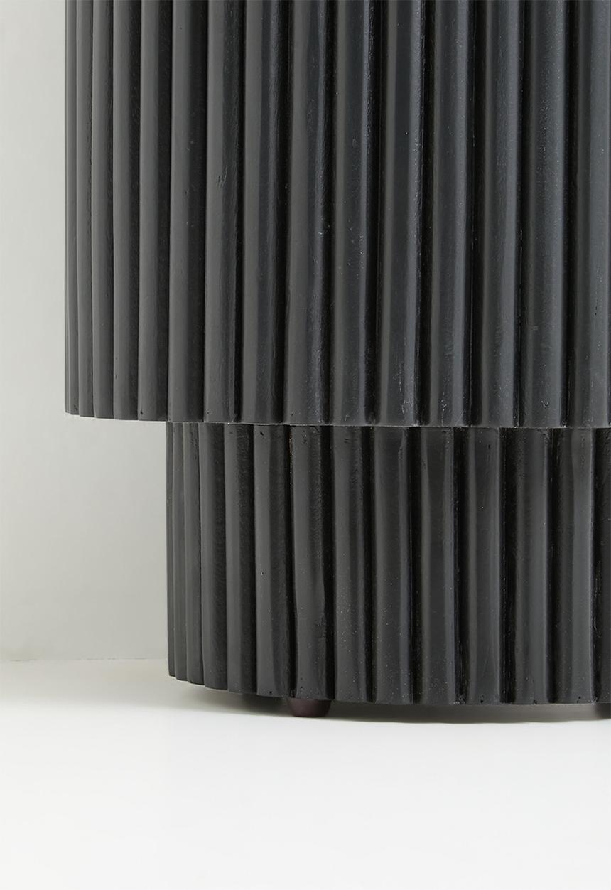 Sixth Floor - Shreya mango wood & marble side table-black