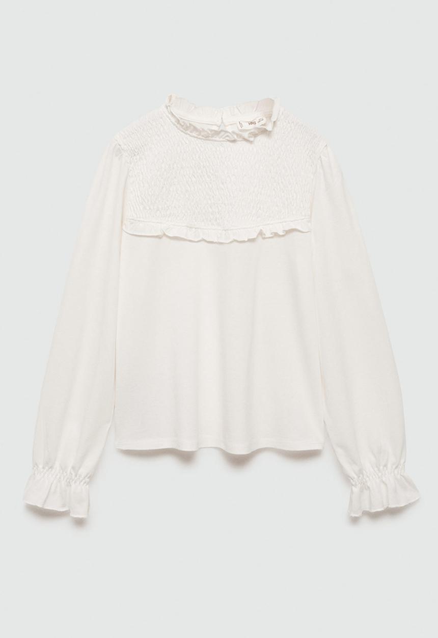 MANGO - T-shirt mixi - natural
