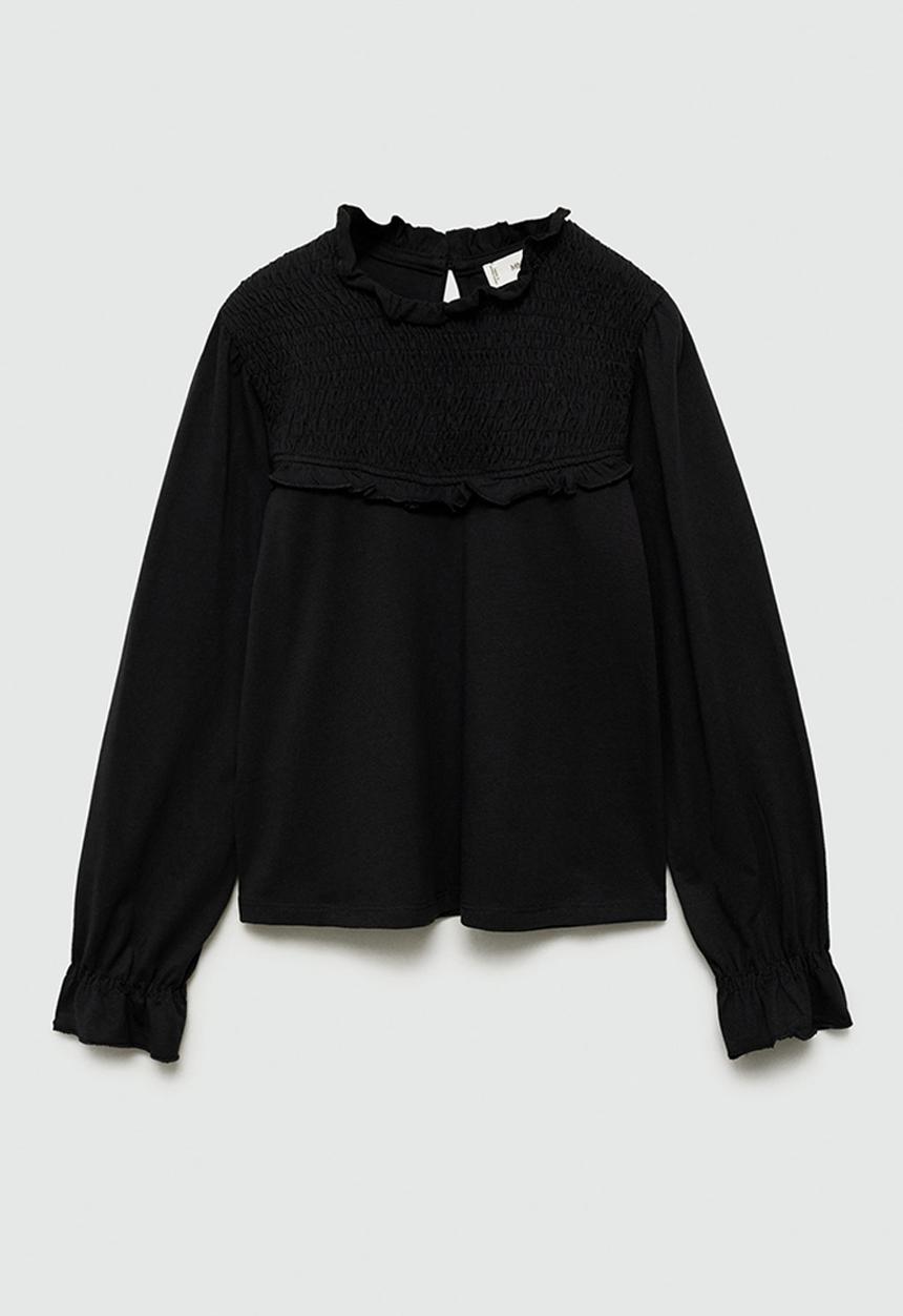 MANGO - T-shirt mixi - black