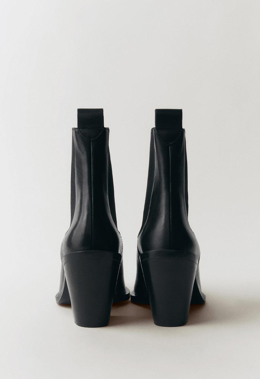 MANGO - Tex leather boot - black