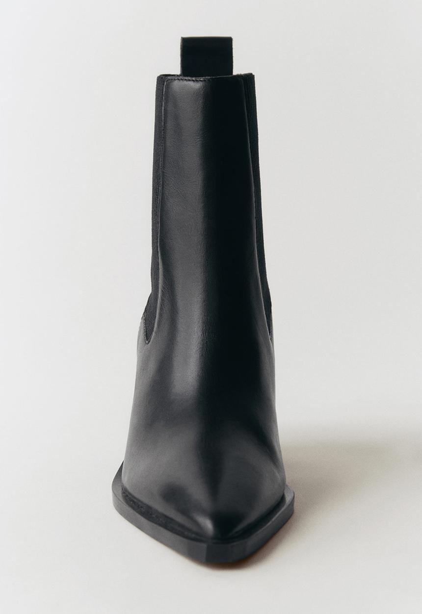 MANGO - Tex leather boot - black